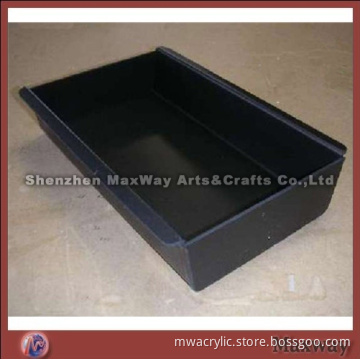 Black rectangle polished large capacity ringent acrylic/plexiglass container/vessel/receptacle/box